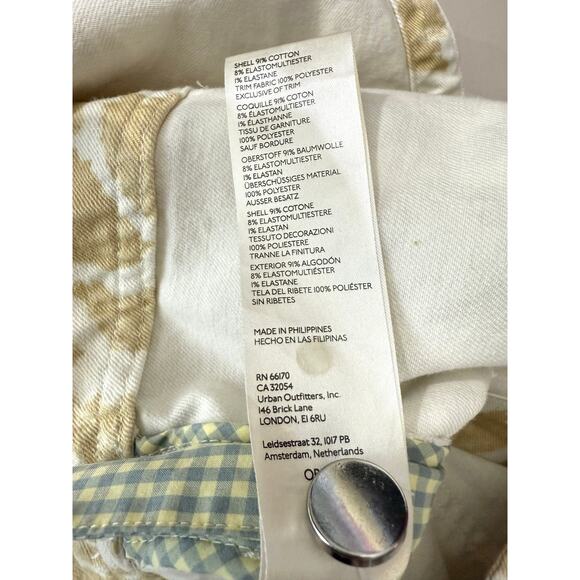 Maeve Anthropologie Gardeners Apron Shortalls Sz 10 Giraffe Print Beige Overall - Picture 9 of 10